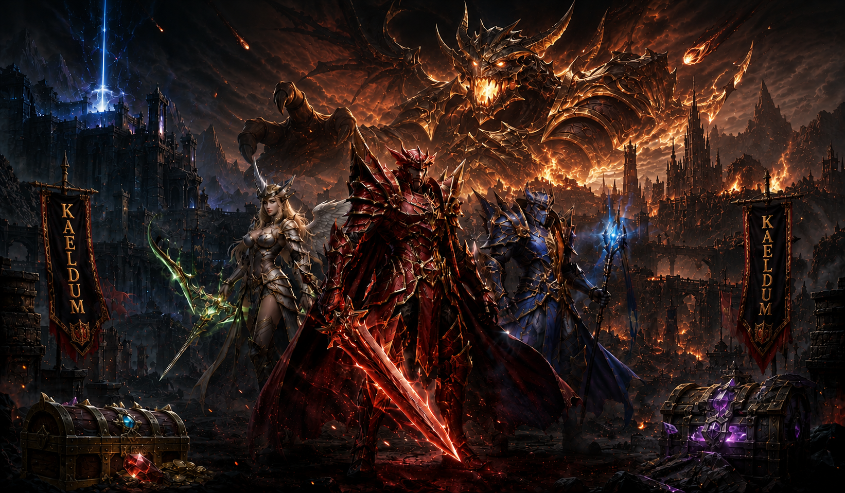 Escena épica del mundo de Kaeldum